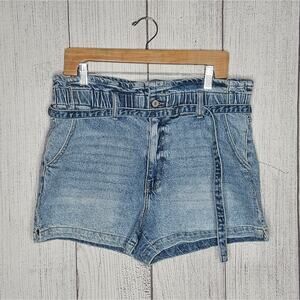 KanCan for Maurices Denim Paperbag High Rise Belted Shorts, size 30